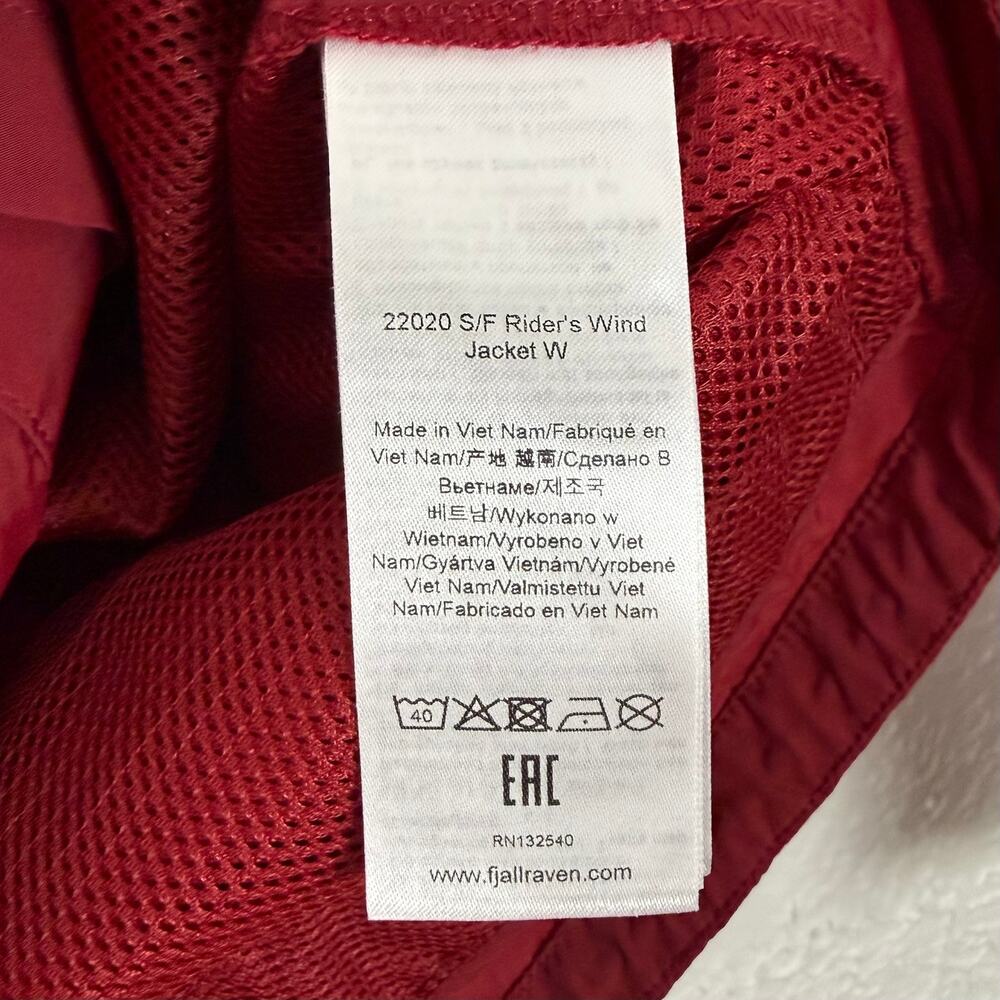 Fjallraven Specialized S/F Rider's Wind Jacket Women's Pomegranate Red Medium - Picture 7 of 8